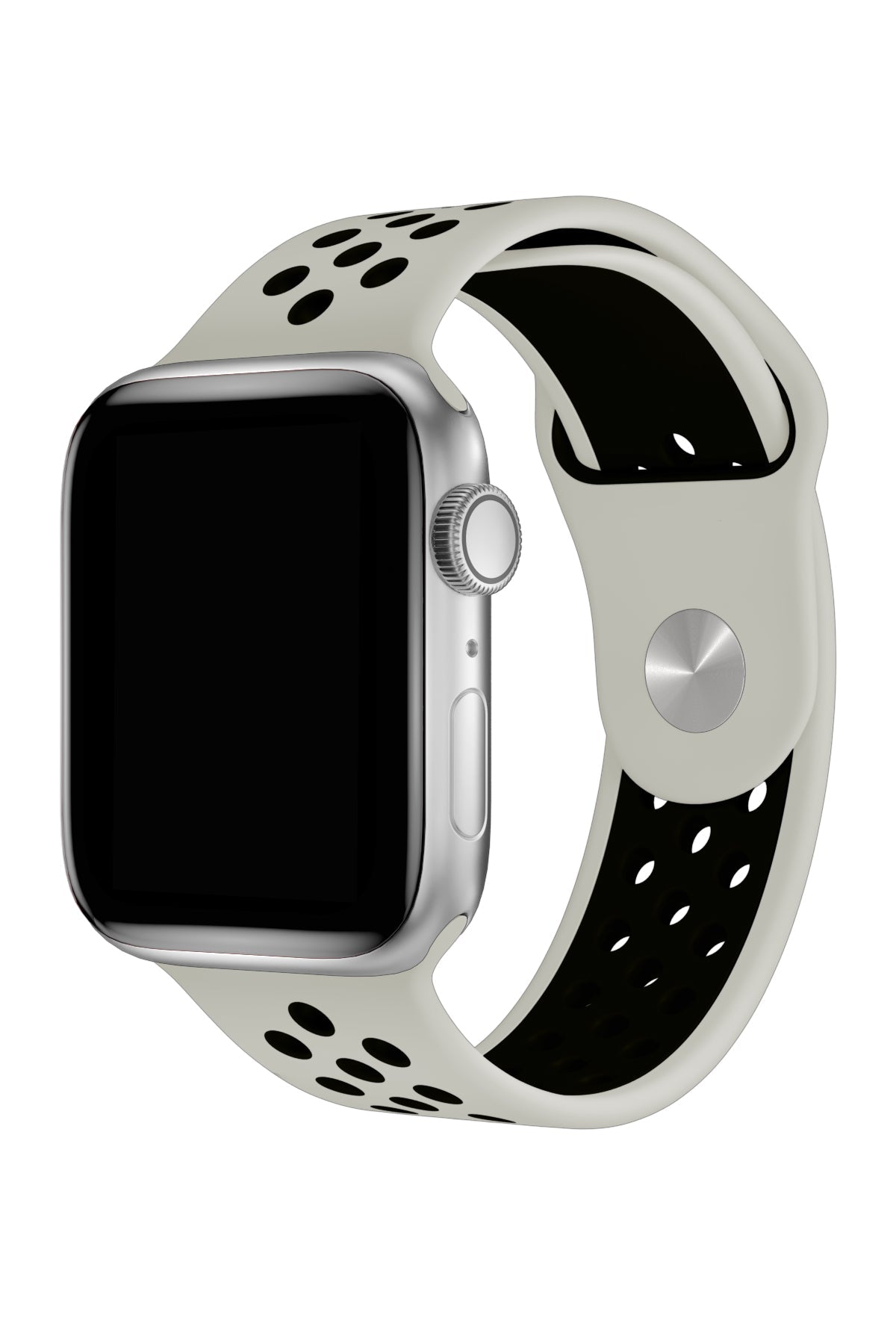 Apple Watch Uyumlu Silikon Delikli Spor Kordon Gri Siyah