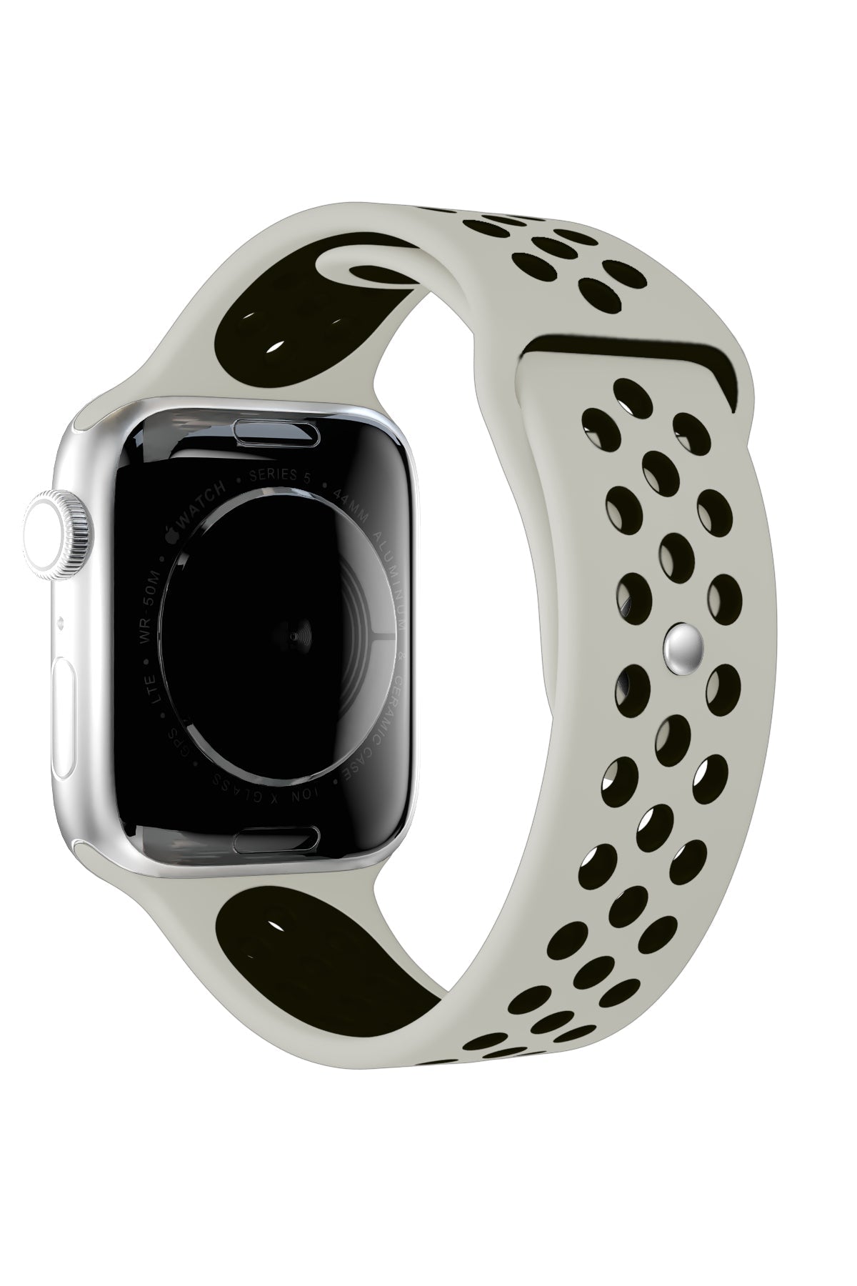 Apple Watch Uyumlu Silikon Delikli Spor Kordon Gri Siyah