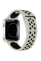 Apple Watch Uyumlu Silikon Delikli Spor Kordon Gri Siyah