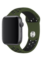 Apple Watch Uyumlu Silikon Delikli Spor Kordon Haki Siyah