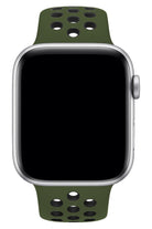 Apple Watch Uyumlu Silikon Delikli Spor Kordon Haki Siyah