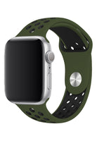 Apple Watch Uyumlu Silikon Delikli Spor Kordon Haki Siyah
