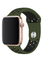 Apple Watch Uyumlu Silikon Delikli Spor Kordon Haki Siyah
