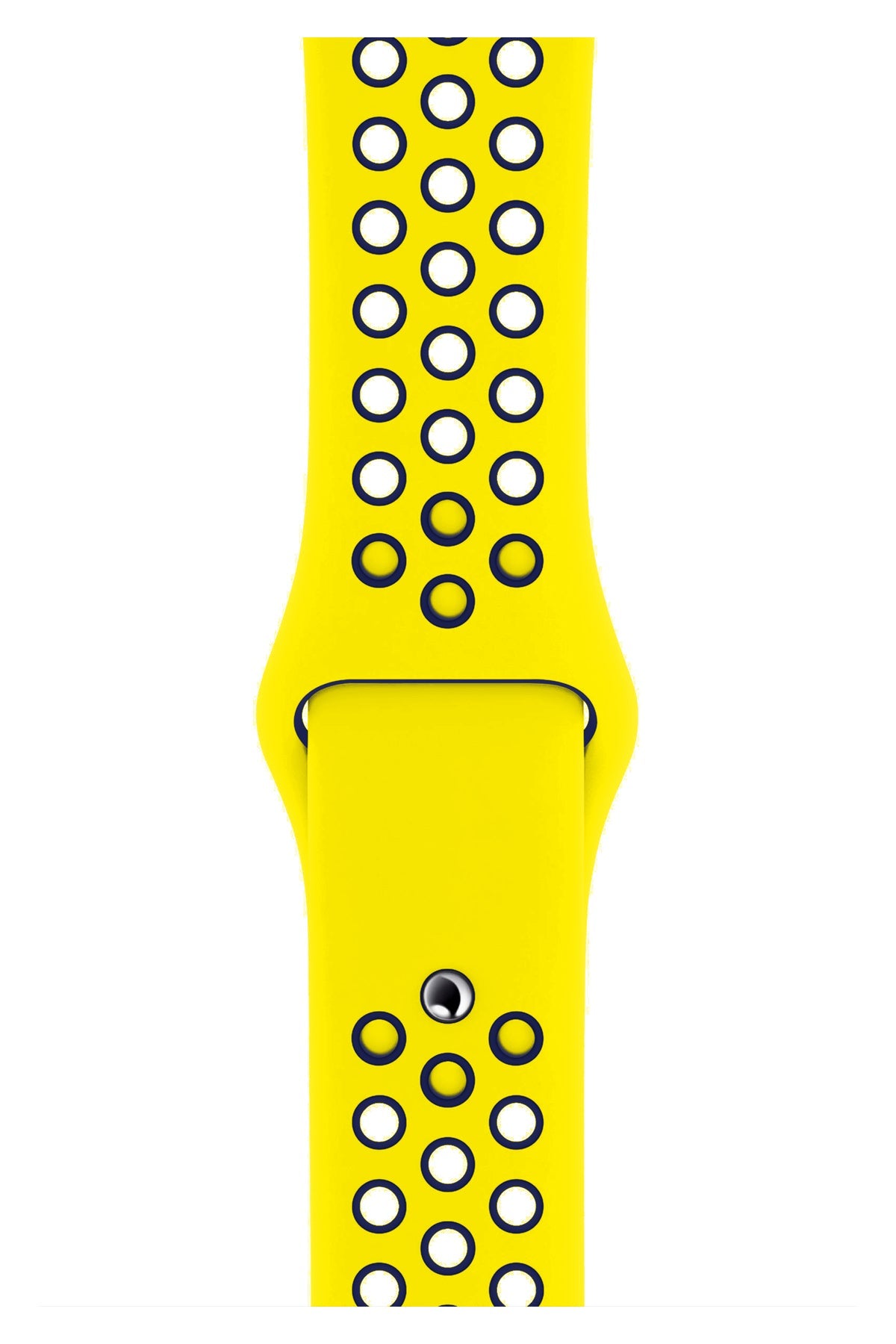 Apple Watch Uyumlu Silikon Delikli Spor Kordon Sarı Lacivert