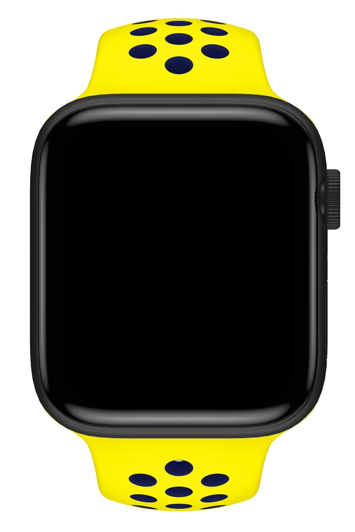 Apple Watch Uyumlu Silikon Delikli Spor Kordon Sarı Lacivert