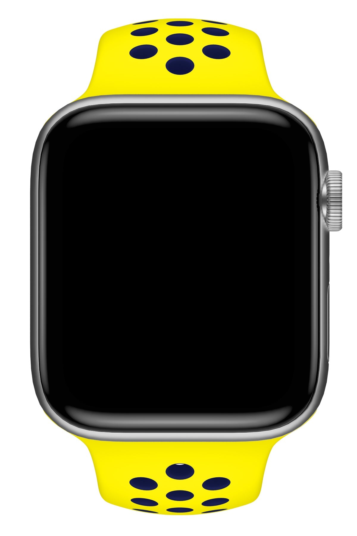 Apple Watch Uyumlu Silikon Delikli Spor Kordon Sarı Lacivert