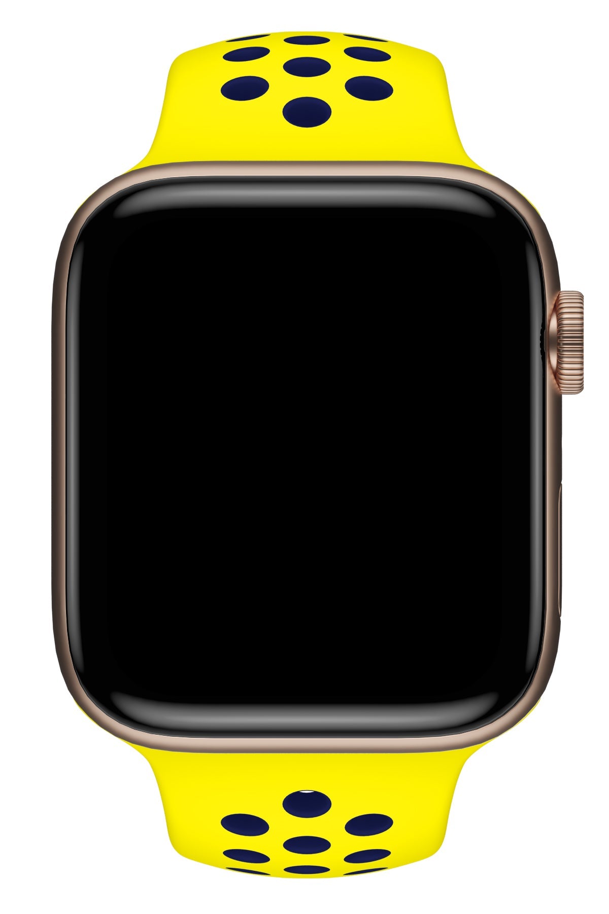Apple Watch Uyumlu Silikon Delikli Spor Kordon Sarı Lacivert