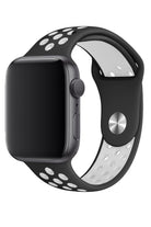 Apple Watch Uyumlu Silikon Delikli Spor Kordon Siyah Beyaz