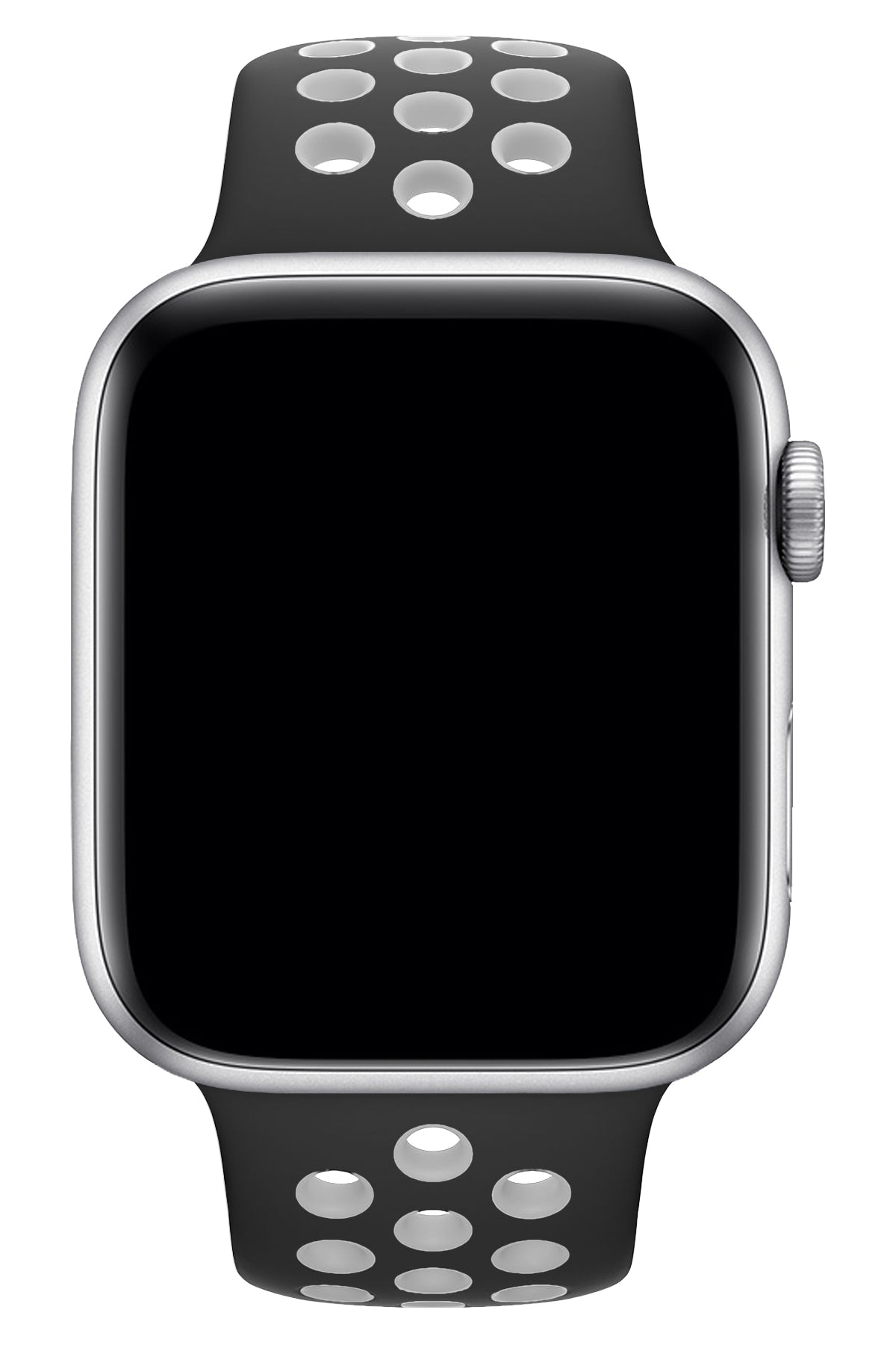 Apple Watch Uyumlu Silikon Delikli Spor Kordon Siyah Beyaz