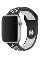 Apple Watch Uyumlu Silikon Delikli Spor Kordon Siyah Beyaz