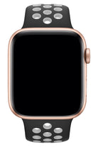 Apple Watch Uyumlu Silikon Delikli Spor Kordon Siyah Beyaz