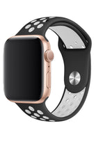 Apple Watch Uyumlu Silikon Delikli Spor Kordon Siyah Beyaz