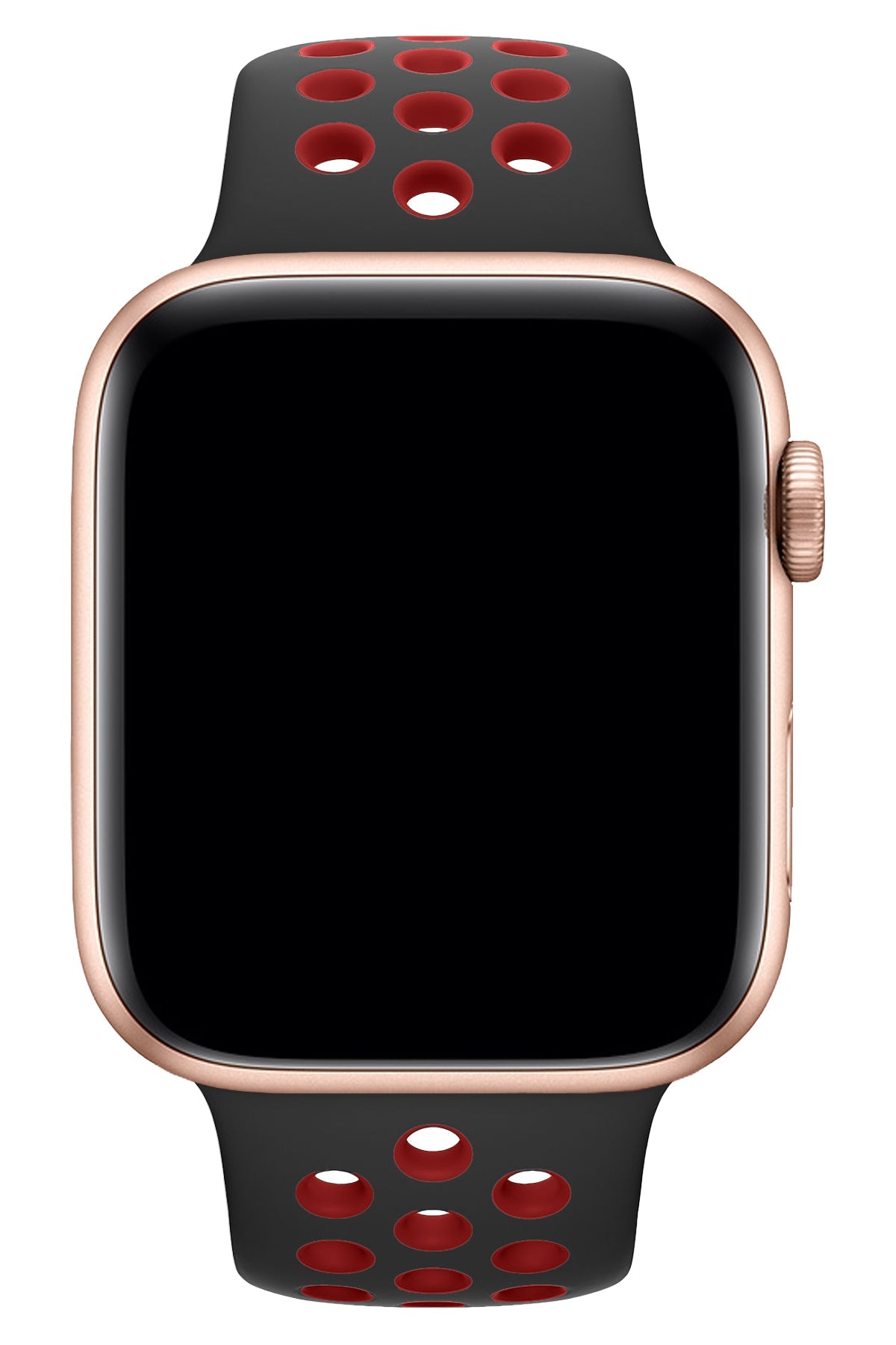 Apple Watch Uyumlu Silikon Delikli Spor Kordon Siyah Kırmızı