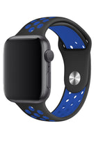 Apple Watch Uyumlu Silikon Delikli Spor Kordon Siyah Mavi