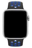 Apple Watch Uyumlu Silikon Delikli Spor Kordon Siyah Mavi