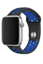 Apple Watch Uyumlu Silikon Delikli Spor Kordon Siyah Mavi