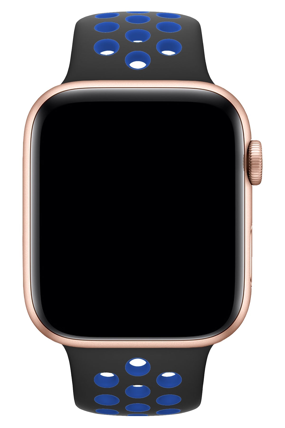 Apple Watch Uyumlu Silikon Delikli Spor Kordon Siyah Mavi