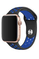Apple Watch Uyumlu Silikon Delikli Spor Kordon Siyah Mavi