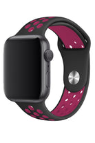 Apple Watch Uyumlu Silikon Delikli Spor Kordon Siyah Pembe