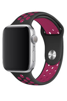 Apple Watch Uyumlu Silikon Delikli Spor Kordon Siyah Pembe