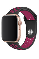 Apple Watch Uyumlu Silikon Delikli Spor Kordon Siyah Pembe