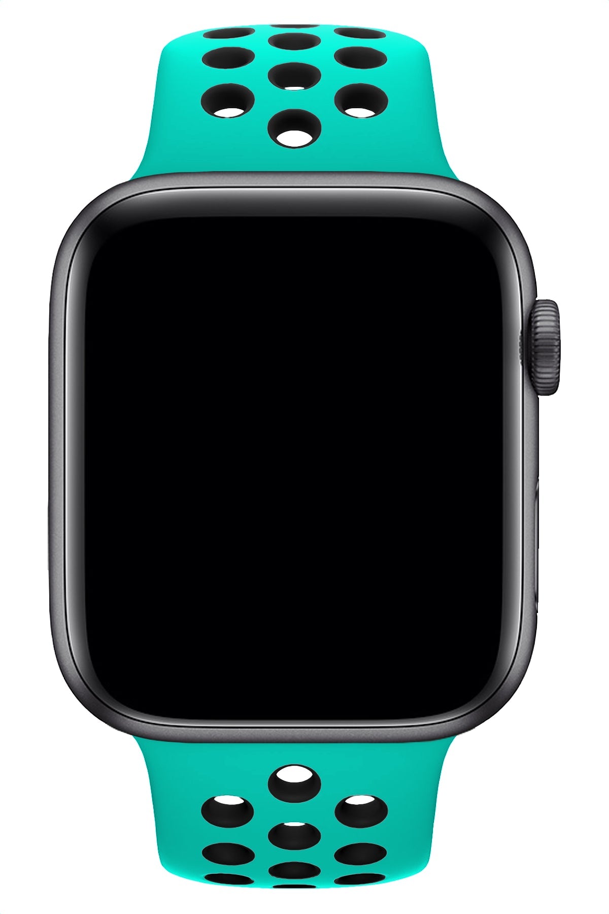 Apple Watch Uyumlu Silikon Delikli Spor Kordon Turkuaz Siyah