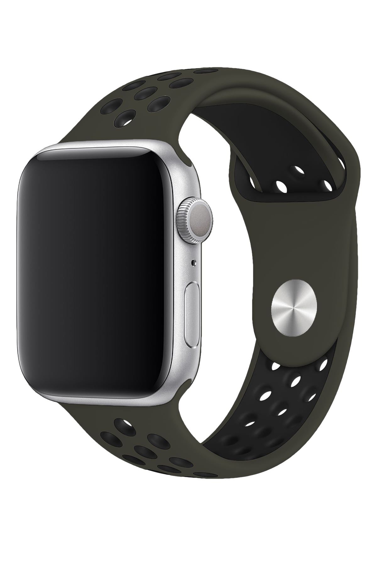 Apple Watch Uyumlu Silikon Delikli Spor Kordon Zeytin Yeşil