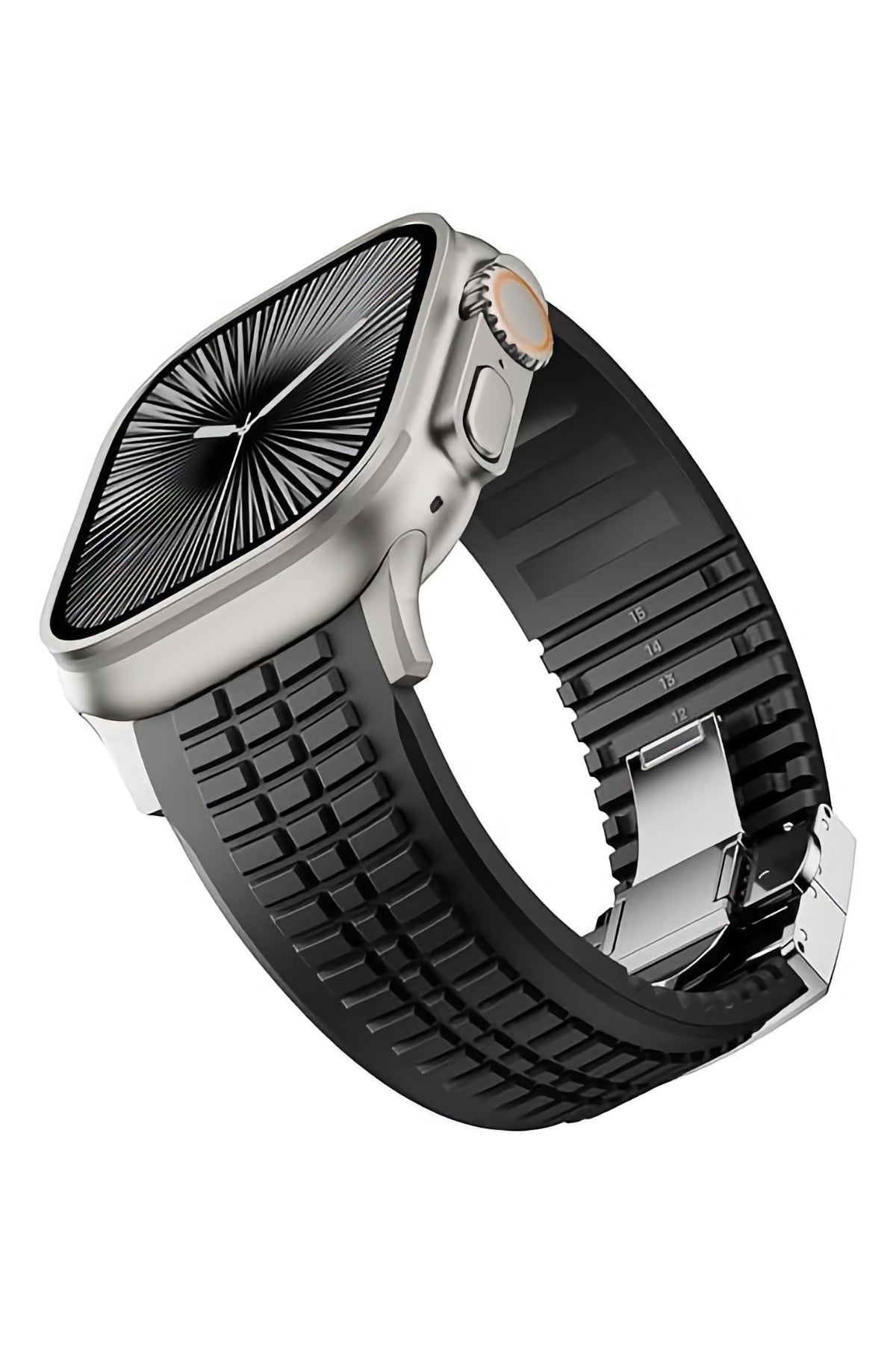 Apple Watch / Ultra Uyumlu Aqualink Kordon Monolith Gümüş Toka