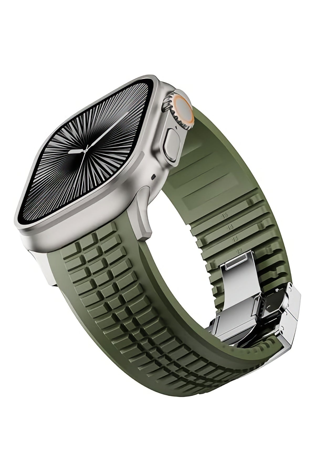 Apple Watch / Ultra Uyumlu Aqualink Kordon Vanguard Gümüş Toka