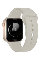 Apple Watch Uyumlu Silikon Spor Kordon Beige Beyaz