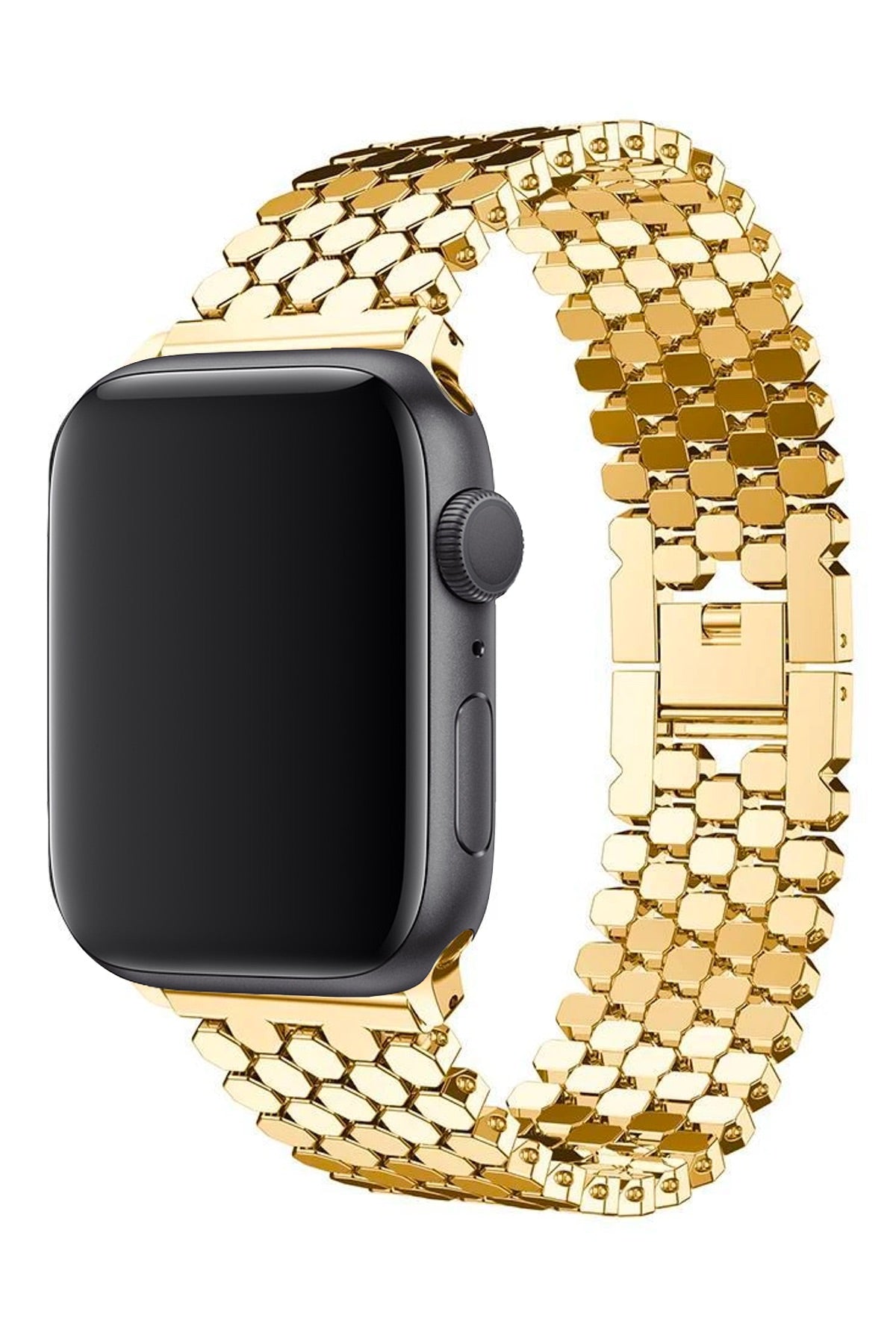 Apple Watch Uyumlu Simetro Loop Çelik Kordon Gold