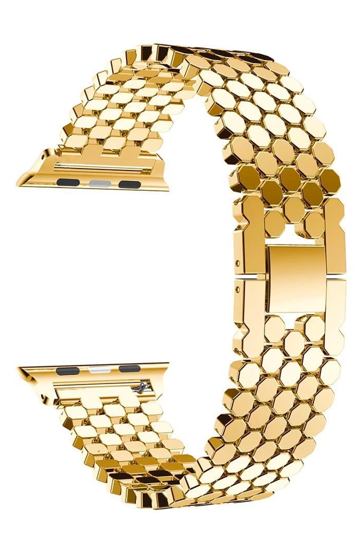 Apple Watch Uyumlu Simetro Loop Çelik Kordon Gold