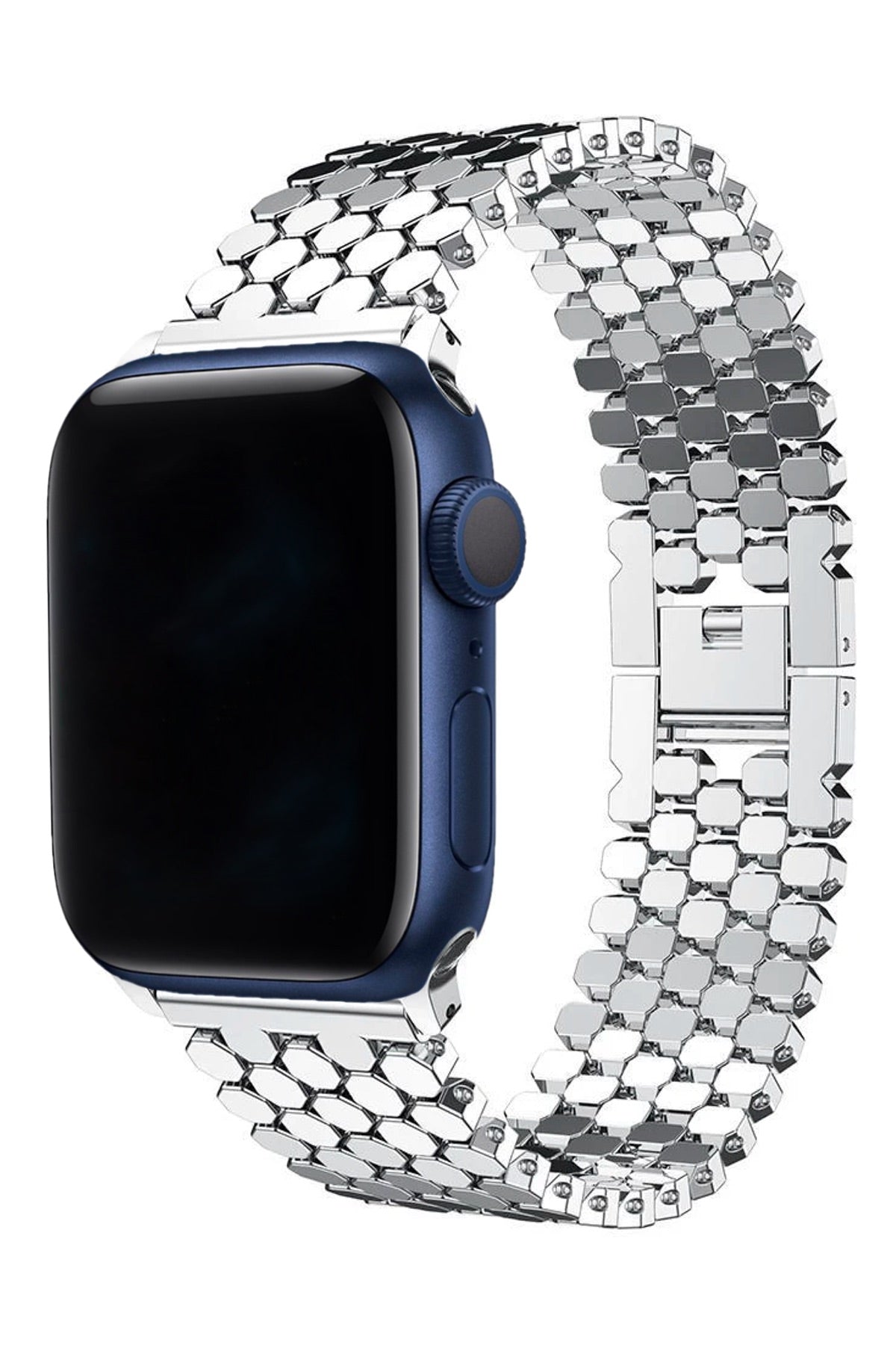 Apple Watch Uyumlu Simetro Loop Çelik Kordon Gümüş Gri