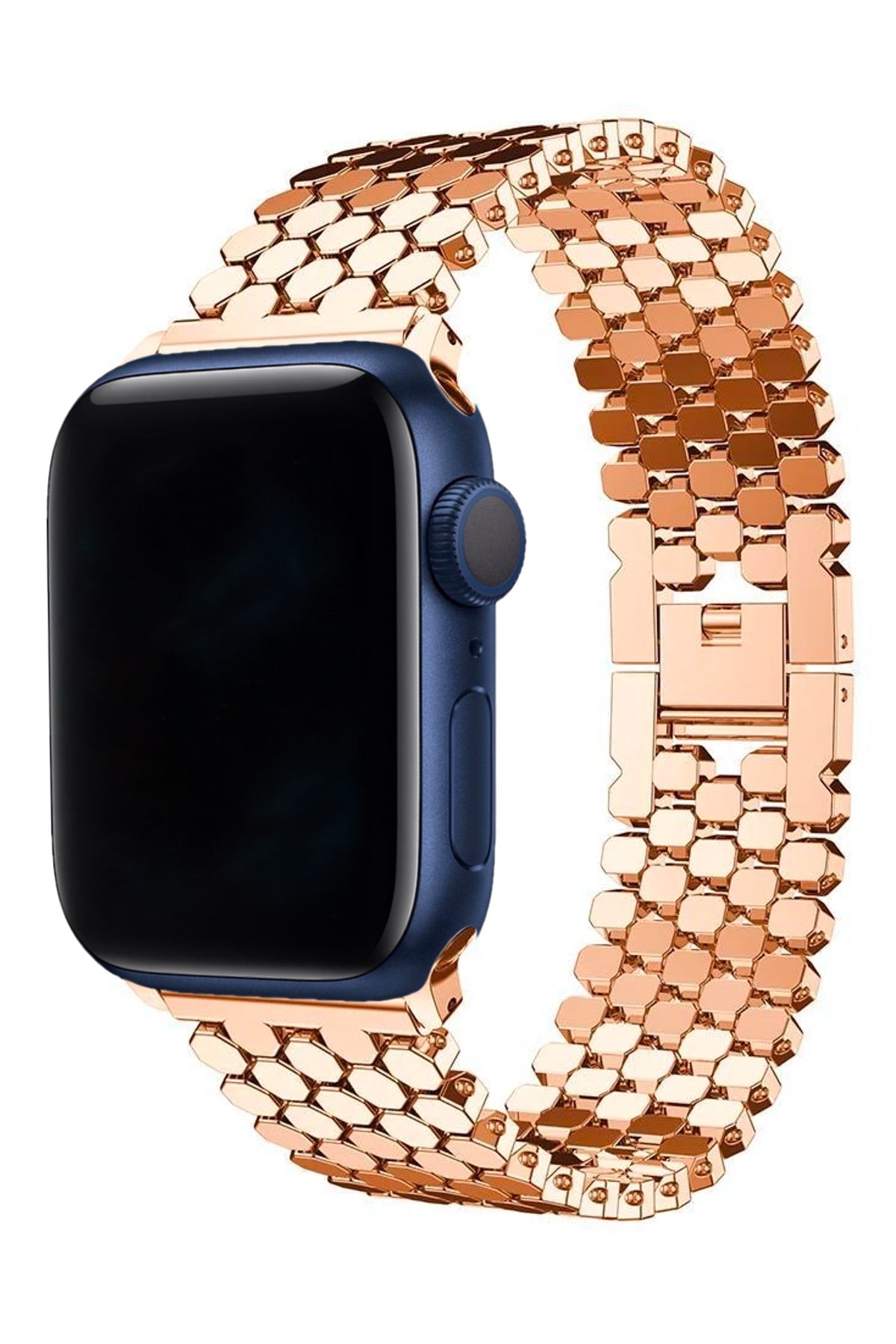 Apple Watch Uyumlu Simetro Loop Çelik Kordon Rose Gold