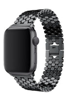 Apple Watch Uyumlu Simetro Loop Çelik Kordon Siyah