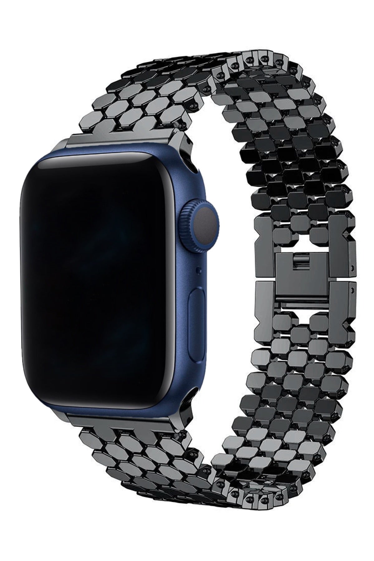 Apple Watch Uyumlu Simetro Loop Çelik Kordon Siyah