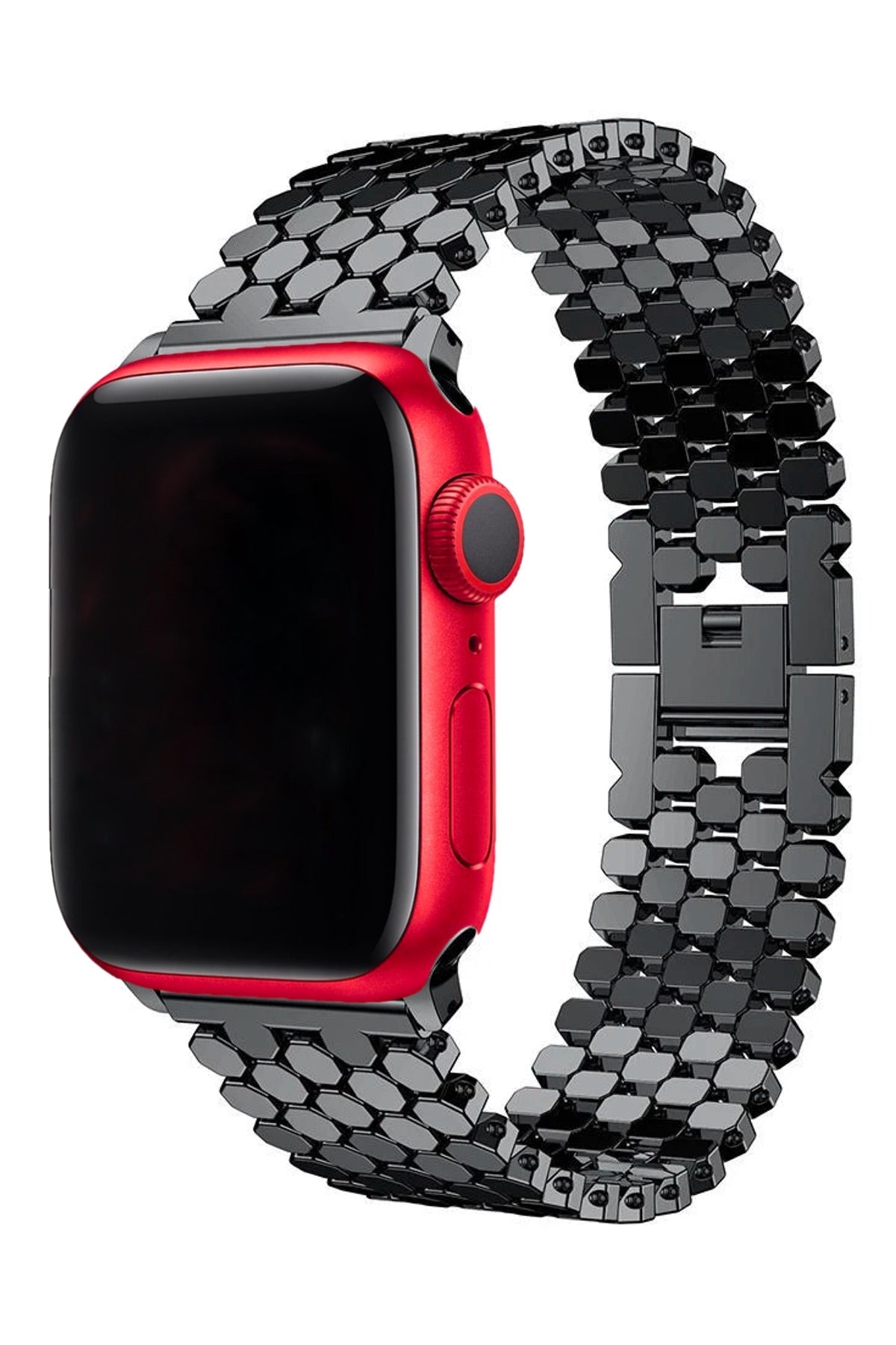 Apple Watch Uyumlu Simetro Loop Çelik Kordon Siyah