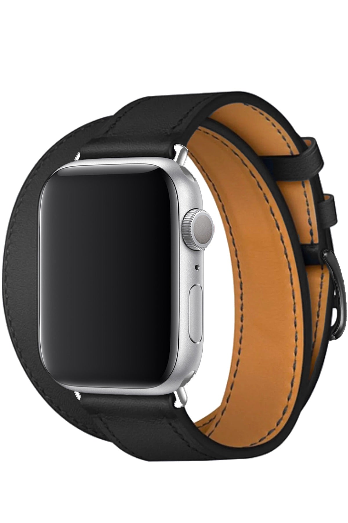 Apple Watch Uyumlu Spiralis Deri Kordon Siyah