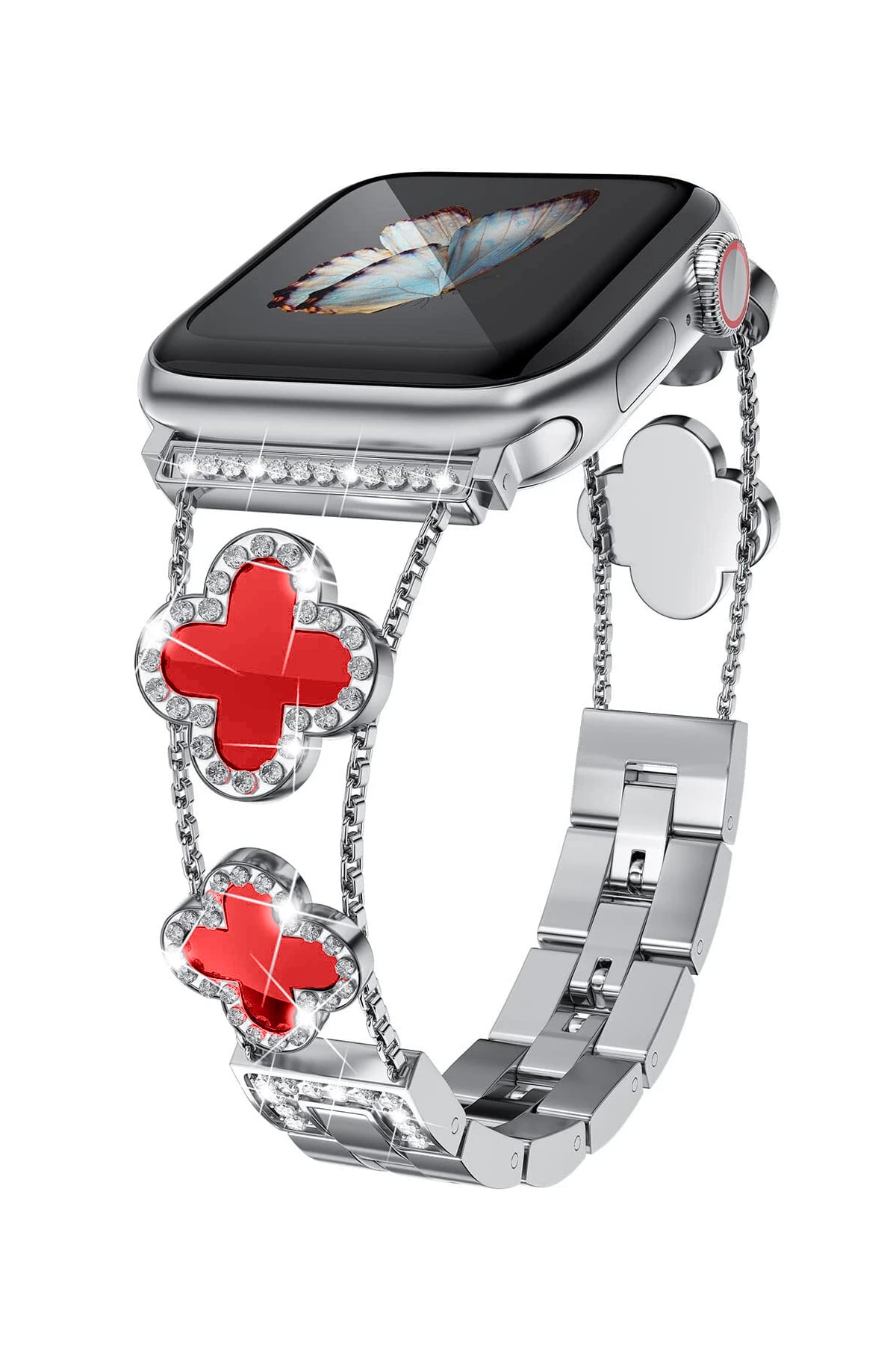 Apple Watch Uyumlu Clovella Metal Kordon Rubina