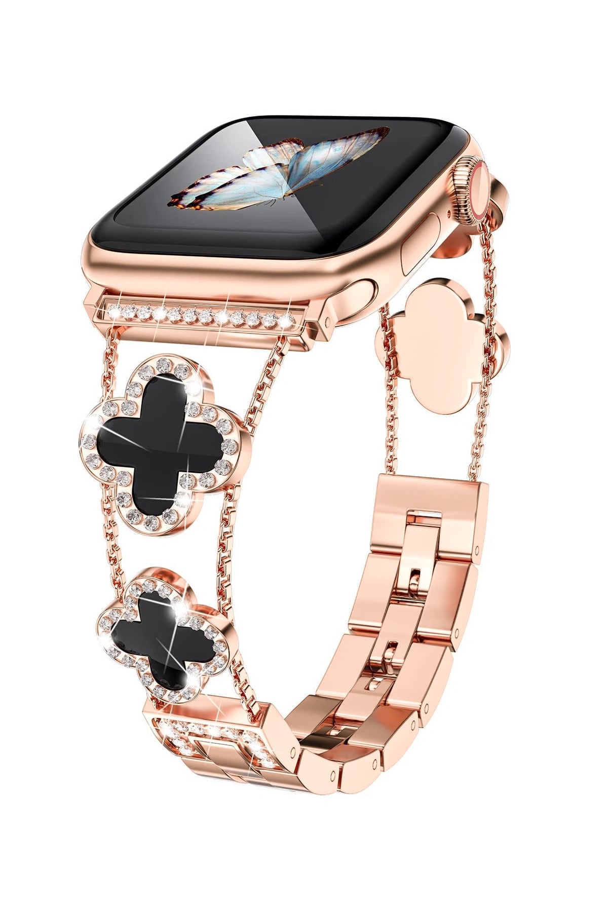 Apple Watch Uyumlu Clovella Metal Kordon Pink Eclipse