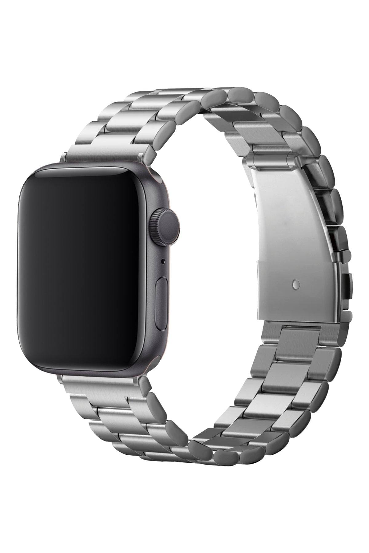 Apple Watch Uyumlu Üç Bakla Çelik Loop Kordon Gümüş Gri
