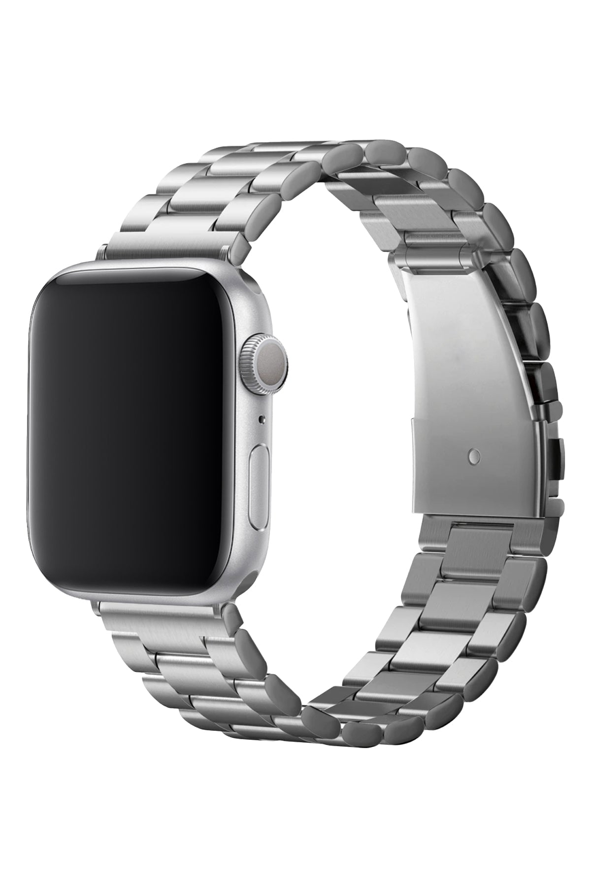 Apple Watch Uyumlu Üç Bakla Çelik Loop Kordon Gümüş Gri