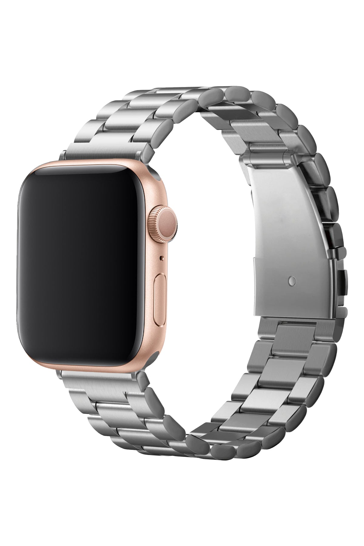 Apple Watch Uyumlu Üç Bakla Çelik Loop Kordon Gümüş Gri
