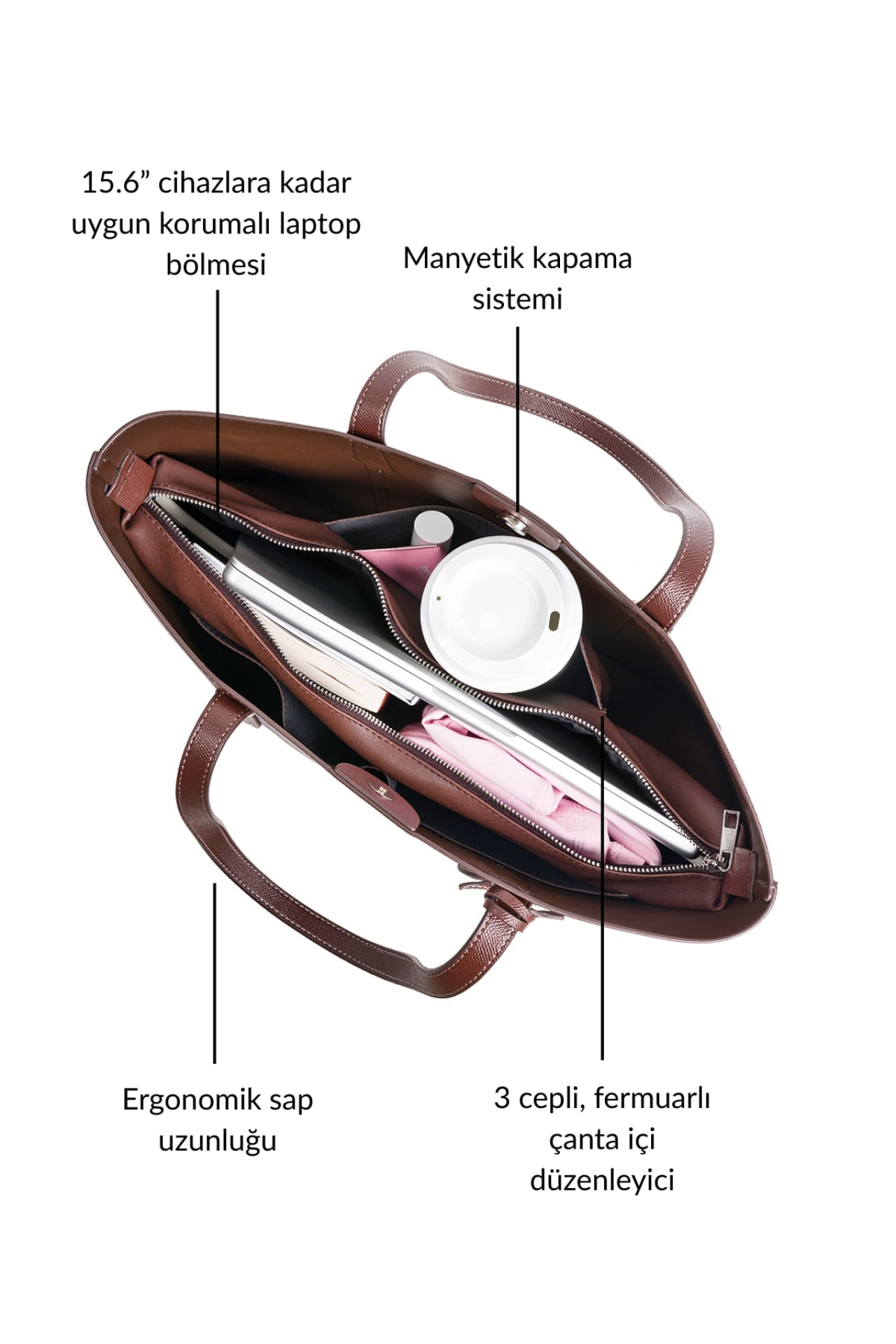 Birdiejay-Birdiebag Kahverengi̇ Tote Bag-Bez Çanta-2-Milagron.com