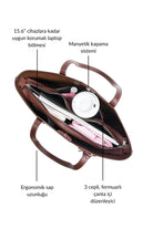 Birdiejay-Birdiebag Kahverengi̇ Tote Bag-Bez Çanta-2-Milagron.com