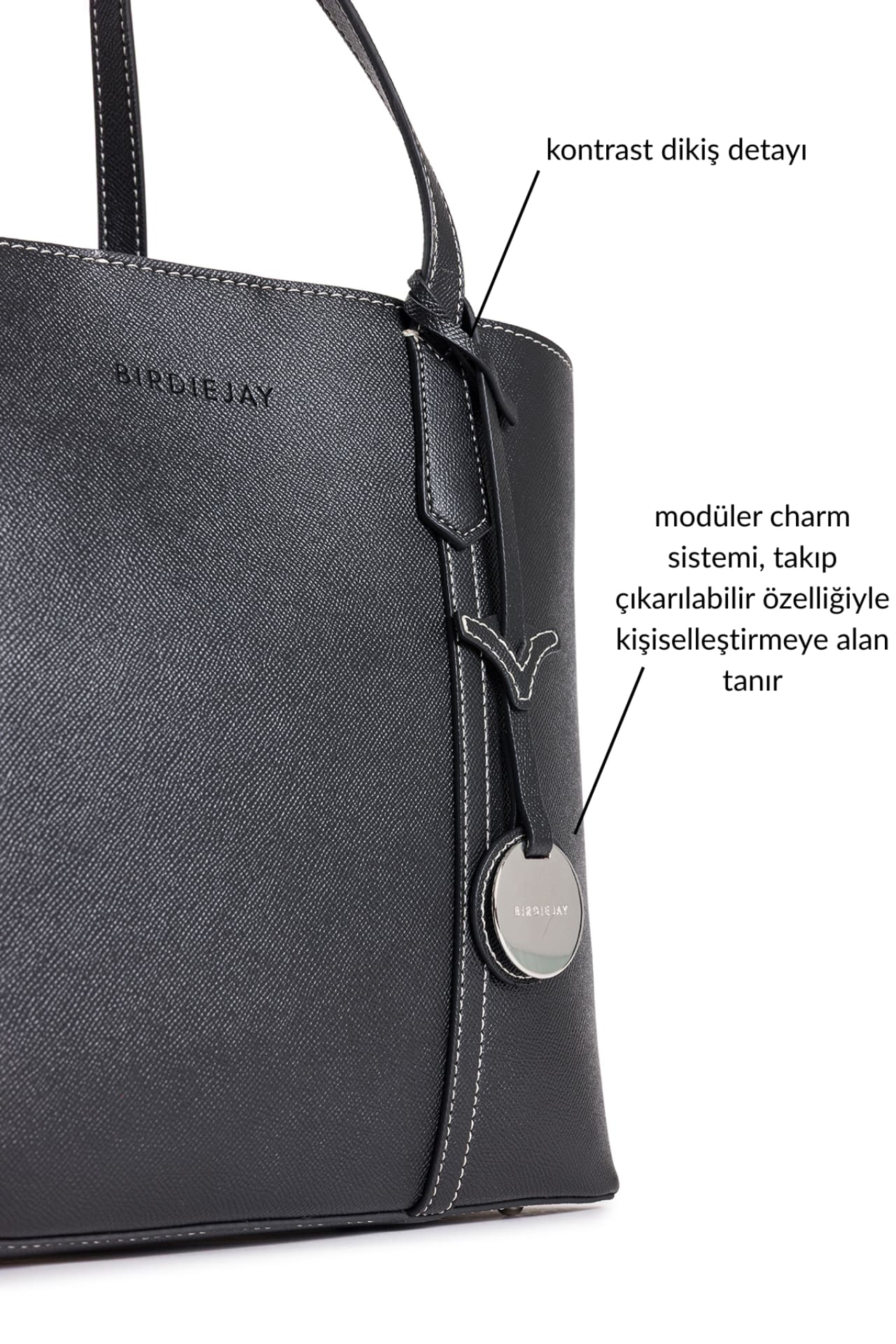 Birdiejay-Birdiebag Si̇yah Tote Bag-Bez Çanta-5-Milagron.com