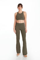 Birdiejay-Birdiesculpt Yoga Pants For Life Haki̇ İspanyol Paça Yoga Ve Spor Taytı-Spor ve Yoga Taytları-1-Milagron.com