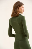 Birdiejay-Birdiesmooth Icon Mode Cropped Pilates Jacket Koyu Zeyti̇n Yeşi̇li̇ Crop Pilates Ceketi-Ceketler-3-Milagron.com