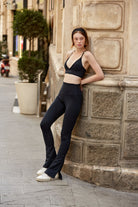 Birdiejay-Birdiesmooth Slit Up Si̇yah Yirtmaçli Yoga Ve Spor Tayti-Yırtmaçlı Taytlar-1-Milagron.com