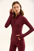 Birdiejay-Birdiesmooth Statement Half Zip Bordo Yarim Fermuarli üst-2-Milagron.com